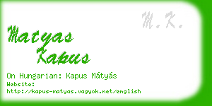 matyas kapus business card