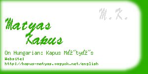 matyas kapus business card